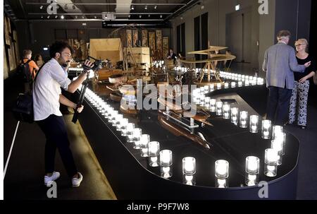 Ouverture de la Parade exposition consacrée à Léonard de Vinci, au Musée national des sciences et de la technologie Léonard De Vinci dans la Via San Vittore, 21 (Duilio Piaggesi, Milan - 2018-07-18) ps la photo peut être utilisée à l'égard du contexte dans lequel a été prise, et sans l'intention diffamatoire de la décoration de personnes représentée Banque D'Images