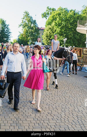 XXVII Festival International des Arts "Slavianski bazar à Vitebsk" - 2018 . Rue de la ville des festivals. Banque D'Images