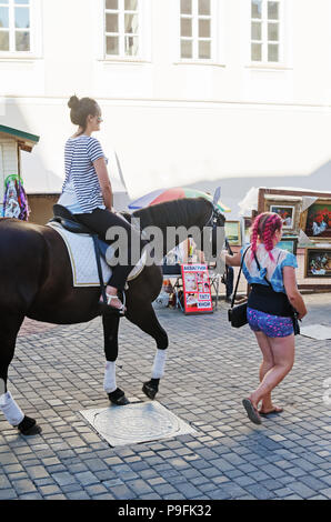 XXVII Festival International des Arts "Slavianski bazar à Vitebsk" - 2018 . Rue de la ville des festivals. Banque D'Images