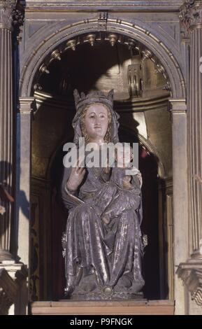 VIRGEN DEL SAGRARIO - SIGLO XIII. Emplacement : Catedral Nueva, Plasencia, Cáceres, ESPAGNE. Banque D'Images