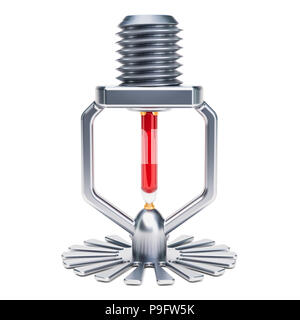Fire Sprinkler, rendu 3D isolé sur fond blanc Banque D'Images