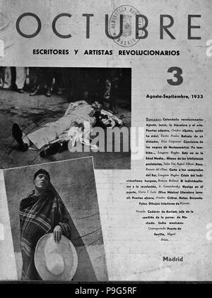 PORTADA DE LA REVISTA OCTUBRE agosto 1933. Emplacement : Teatro Real, MADRID, ESPAGNE. Banque D'Images