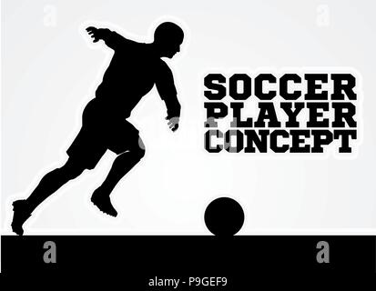 Joueur de soccer Silhouette Concept Illustration de Vecteur