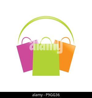 Le centre commercial Shopping Symbole vecteur modèle de conception de logo graphique Illustration de Vecteur