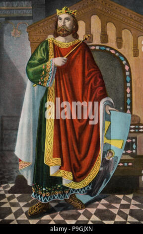 Don Alphonse II (Alonso) le Chaste (760-842), roi des Asturies. Banque D'Images