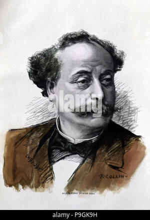 Alexandre Dumas (fils) (1824-1896), écrivain français, gravure, 1895. Banque D'Images