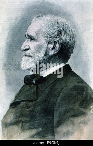 Giuseppe Verdi (1813-1901), compositeur italien, gravure 1893. Banque D'Images