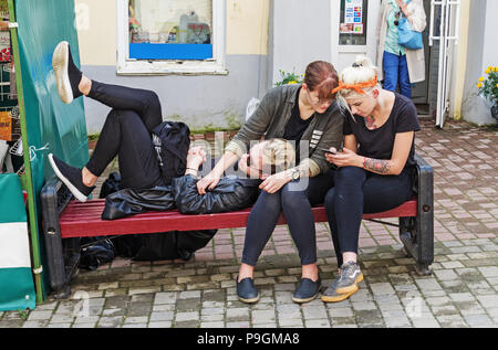 XXVII Festival International des Arts "Slavianski bazar à Vitebsk" - 2018 . Rue de la ville des festivals. Banque D'Images