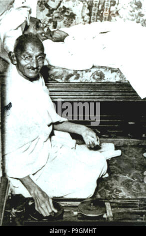 Mohandas Karamchand Gandhi (connu sous le nom de Mahatma) (1869-1948), homme politique et penseur indien. Banque D'Images