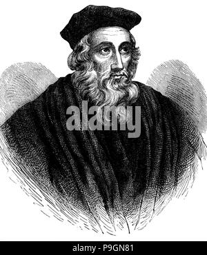 John Wyclif (1320-1384), théologien anglais. Banque D'Images