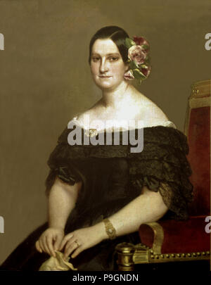 Maria Cristina de Armoiries de Borbón-Dos, portrait de 1841. Banque D'Images