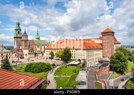 La Cathédrale et le Château Royal de Wawel à Cracovie, Pologne Banque D'Images