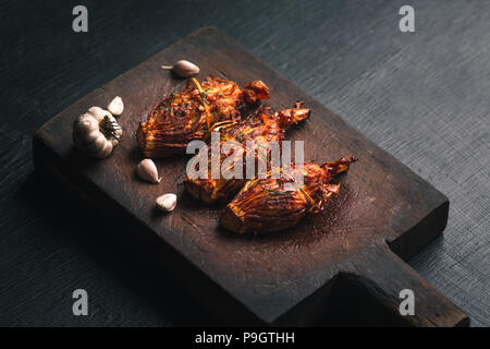 Porc farci aux pousses de bambou huile de friture d'herbes thaï du Nord Banque D'Images