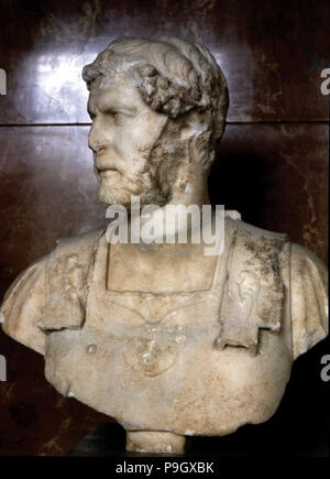 Buste d'Hadrien (Publius Aelius Hadrianus) (76-138). Empereur Romain. Buste fait 125 AD. Banque D'Images