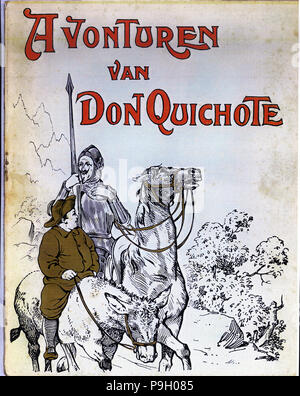 Page de titre du livre "El ingenioso hidalgo Don Quijote de La Mancha' (le noble ingénieux ne… Banque D'Images