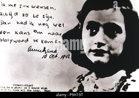 Anne Frank (Annelies Marie, appelé) (1929-1945), jeune fille juive qui est mort dans le camp de concentration o… Banque D'Images