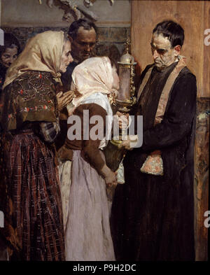 La Relique', détail de l'huile par Joaquin Sorolla. Banque D'Images