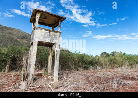 Tour de garde pour le Presidio Modelo, prison modèle, construit à la fin des années 1920, sur l'Isla de la Juventud, Cuba Banque D'Images