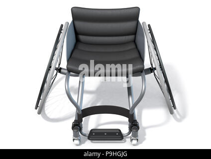 Modification d'un fauteuil roulant utilisé par les athlètes handicapés de participer à divers codes sportifs sur un fond isolé - 3D render Banque D'Images