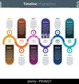 Nettoyer et chronologie des infographies colorées en format vectoriel Illustration de Vecteur