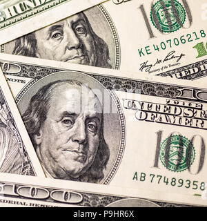 Arrière-plan de one hundred dollar bills Banque D'Images
