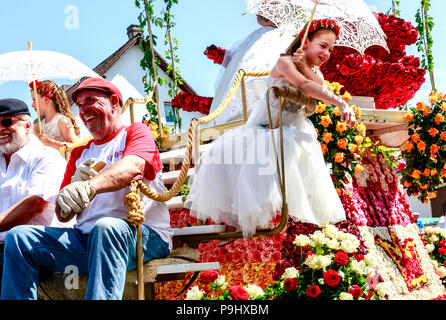 STEINFURTH, ALLEMAGNE LE 15 JUILLET 2018 : Rose festival traditionnel à Bad Nauheim suburb Steinfurth, le plus vieux rose village en Allemagne. Banque D'Images