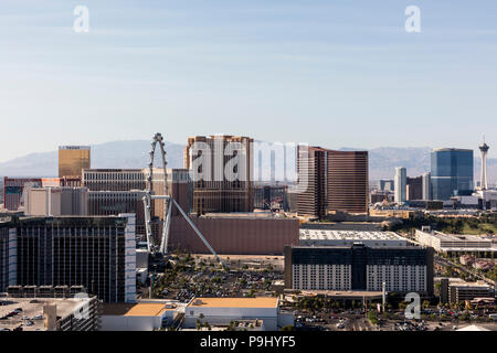 Vue sur le Strip de Las Vegas, NV, USA Banque D'Images