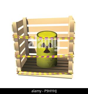 Le corps jaune avec des déchets toxiques. Illustration de Vecteur