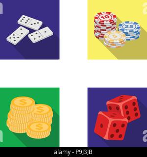 Les os,casino,plaquettes,coin,collection,colonne,cube,dominos,excitation,télévision,jeu,jeu,icon,illustration,logo,isolé,chance,pile,poker,set,signer,jetons,symbole vecteur,web,gagner, vecteurs vecteur , Illustration de Vecteur