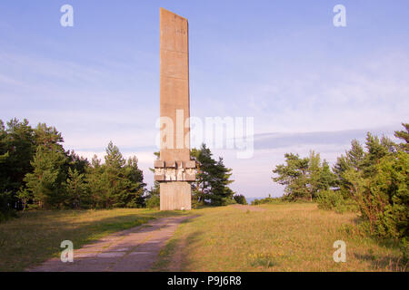 Monument de la bataille de nuit Tehumardi et soldats tombés à Saaremaa (Estonie Banque D'Images