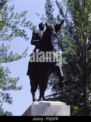 Statue équestre de Simon Bolivar 'Le Libérateur' (1783-1830), militaire et héros de l'Américain… Banque D'Images