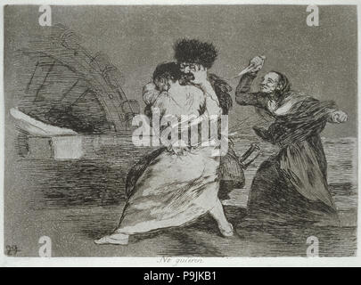 Les désastres de la guerre, une série de gravures de Francisco de Goya (1746-1828), la plaque 9 : 'No quieren… Banque D'Images