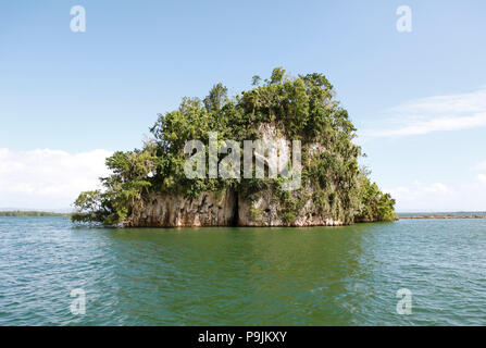 Cayo ou Rock Island, parc national Los Haitises, province de Samaná, République Dominicaine Banque D'Images