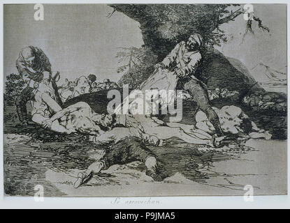 Les désastres de la guerre, une série de gravures de Francisco de Goya (1746-1828), la plaque 16 : 'Se aprove… Banque D'Images