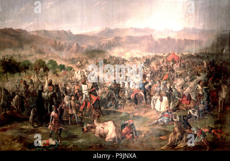 Bataille de Las Navas de Tolosa (1212), huile sur toile, 19e siècle. Banque D'Images