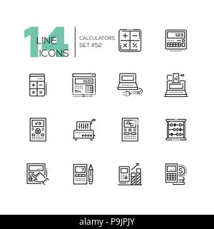 Calculatrices - ligne moderne design icons set Illustration de Vecteur