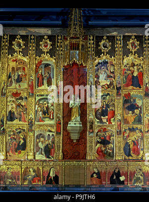 Retable de la Vierge de l'Escala, du monastère de Sant Feliu de Guíxols entre … Banque D'Images