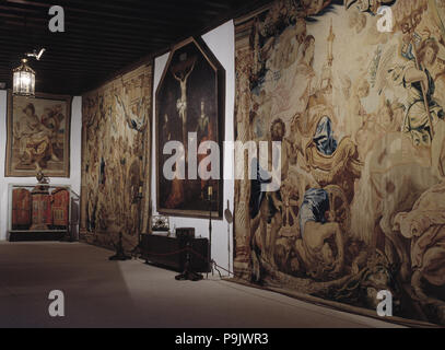 Exposition avec l'objet général de l'Eucharistie "apothéose", faite à Bruxelles. Banque D'Images