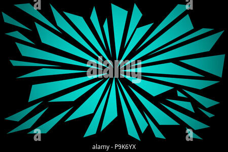 Shattered Turquoise Shards Contexte - Color Gradient Abstract Style Fond d'Explosion Banque D'Images