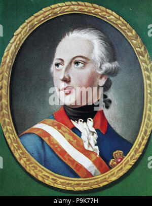 Joseph II, Joseph Benedikt Anton Michael Adam, 13 mars 1741 â€" 20 février 1790, a été saint empereur romain à partir de 1765 et gouverneur de la terres des Habsbourg de 1780 à sa mort. Il était le fils aîné de l'Impératrice Marie-Thérèse et son époux, l'empereur François I, et le frère de Marie Antoinette, numérique l'amélioration de la reproduction de l'original d'imprimer à partir de l'année 1900 Banque D'Images