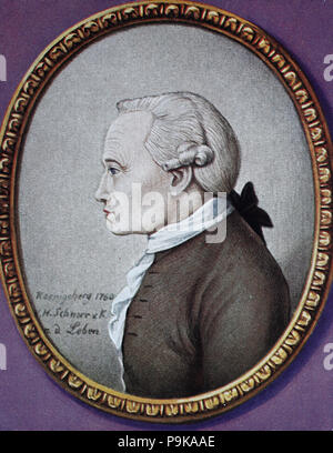 Emmanuel Kant, 22 avril 1724 â€" 12 février 1804, est un philosophe allemand qui est une figure centrale dans la philosophie moderne, l'amélioration numérique reproduction d'une estampe originale de l'année 1900 Banque D'Images