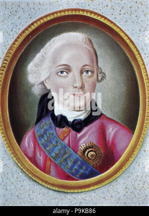 Paul J, Pavel Petrovitch, 1 octobre 1754 â€" 23 mars 1801, régna comme empereur de Russie entre 1796 et 1801., l'amélioration numérique reproduction d'une estampe originale de l'année 1900 Banque D'Images