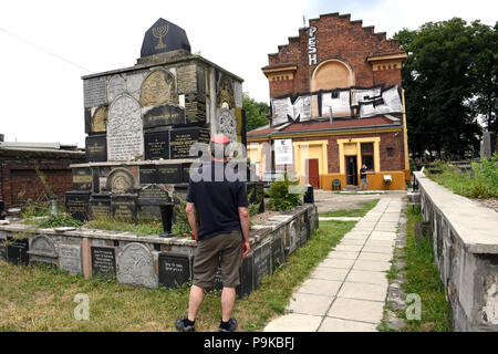 Le nouveau Cimetière juif de Kazimierz de Cracovie Pologne Banque D'Images