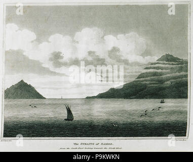 312 Le détroit de Samos pour le sud-est à la recherche vers le nord-ouest - Edward Clarke Daniel - 1824 Banque D'Images