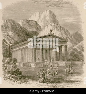 312 Le Temple d'Apollon à Bassae, restauré à partir d'un design by F Taylor - Christopher Wordsworth - 1882 Banque D'Images
