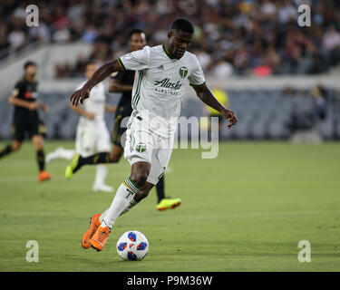 Los Angeles, CA, USA. 18 juillet, 2018. Los Angeles Football Club vs Portland Timbers au banc du stade de la Californie à Los Angeles, CA le 18 juillet 2018. Jevone Moore : csm Crédit/Alamy Live News Banque D'Images