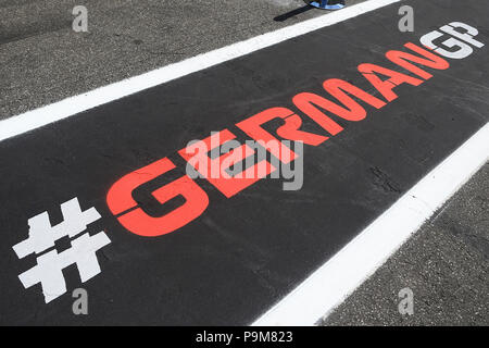 D'Hockenheim, Hockenheim, Allemagne. 19 juillet, 2018. Grand Prix de Formule 1 Allemand, arrivées et conférence de presse ; GP d'Allemagne dans l'écriture de crédit de la voie des stands : Action Plus Sport/Alamy Live News Banque D'Images