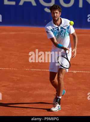 Umag, Croatie, Zagreb : Robin Haase de Holland contrôle le ballon pendant le match de simple Klizan v Haase au 29e ATP Umag Croatie Plava laguna au tournoi à la Goran Ivanisevic, stade ATP le 19 juillet 2018 à Umag. Credit : Andrea Spinelli/Alamy Live News Banque D'Images