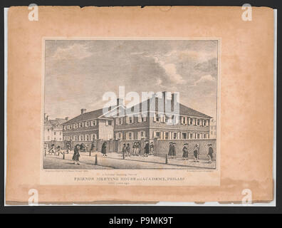 Un lundi matin sur Friends meeting house et de l'académie, Philada. Il y a 40 ans - dessiné sur pierre par W.L. Breton, Philada. 1829 ; Kennedy & Lucas, la lithographie. Banque D'Images