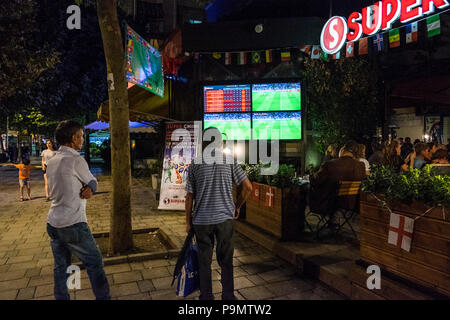 L'Albanie, Tirana, le soir de la Coupe du Monde Banque D'Images